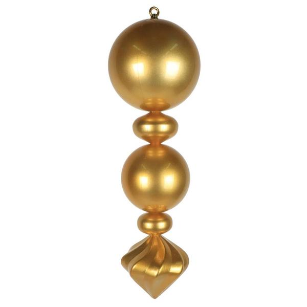 24" Gold UV Candy Ball Onion Finial Christmas Tree Ornament