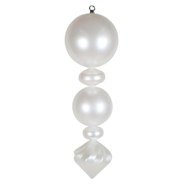 24" White UV Candy Ball Onion Finial Christmas Tree Ornament