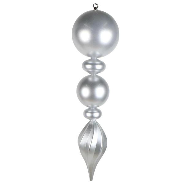 30" Silver Candy Ball Swirl UV Final Christmas Tree Ornament