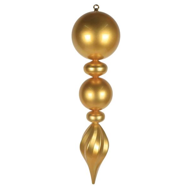 30" Gold Candy Ball Swirl UV Final Christmas Tree Ornament