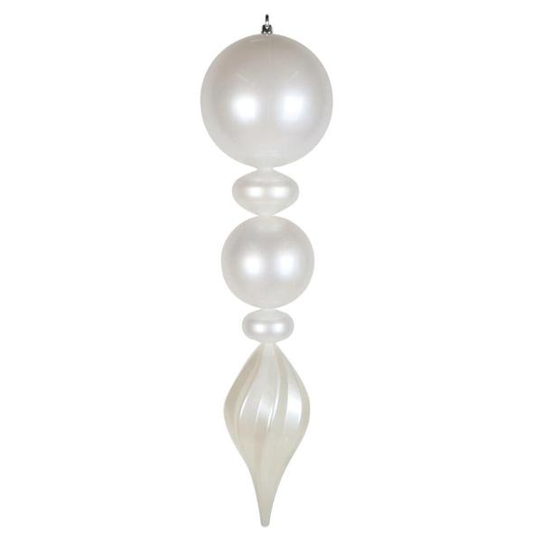 30" White Candy Ball Swirl UV Final Christmas Tree Ornament