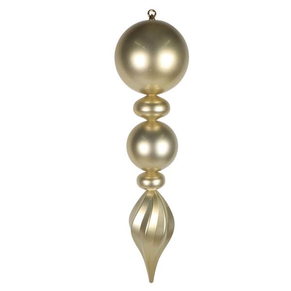 30" Champagne Candy Ball Swirl UV Final Christmas Tree Ornament