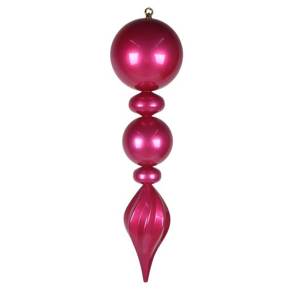 30" Hot Pink Candy Ball Swirl UV Final Christmas Tree Ornament