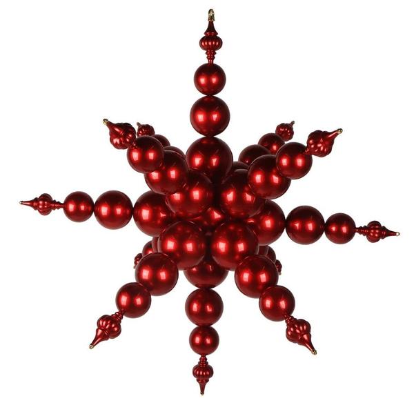 39" Red Starburst Finial Christmas Tree Ornament