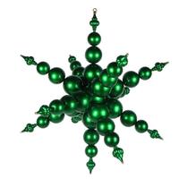 View 39" Green Starburst Finial Christmas Tree Ornament