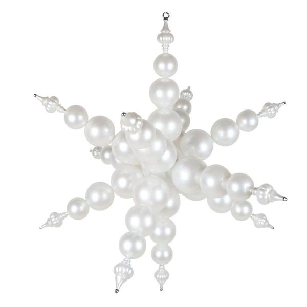 39" White Starburst Finial Christmas Tree Ornament