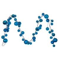 Vickerman 10' Turquoise Matte Shiny Pearl Ball Branch Ornament Wire Garland