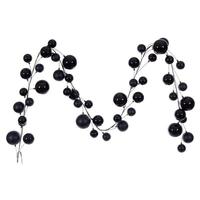 Vickerman 10' Black Matte Shiny Pearl Ball Branch Ornament Wire Garland