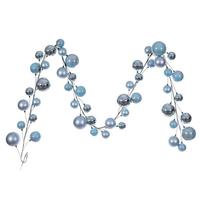 Vickerman 10' Baby Blue Matte Shiny Pearl Ball Branch Ornament Wire Garland
