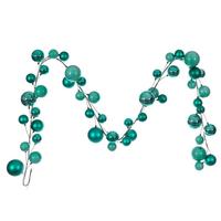 Vickerman 10' Teal Shiny Pearl Ball Branch Ornament Wire Garland