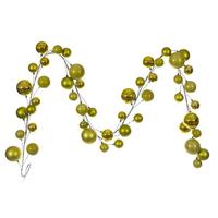 Vickerman 10' Lime Shiny Pearl Ball Branch Ornament Wire Garland