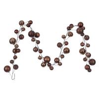 Vickerman 10' Mocha Shiny Pearl Ball Branch Ornament Wire Garland