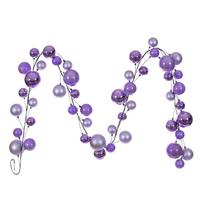 Vickerman 10' Lavender Shiny Pearl Ball Branch Ornament Wire Garland