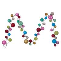Vickerman 10' Multi-Color Shiny Pearl Ball Branch Ornament Wire Garland