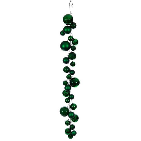 6' Green Matte Shiny Pearl Branch Wire Garland