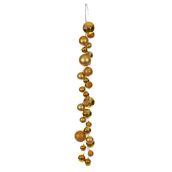 6' Gold Matte Shiny Pearl Branch Wire Garland