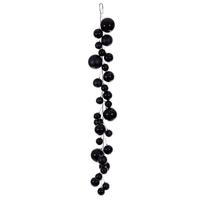 View 6' Black Matte Shiny Pearl Branch Wire Garland