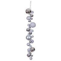 Vickerman 6' Silver Matte/Shiny/Pearl Ball Branch Wire Garland
