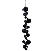 Vickerman 6' Black Matte/Shiny/Pearl Ball Branch Wire Garland