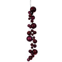 Vickerman 6' Wine Matte/Shiny/Pearl Ball Branch Wire Garland