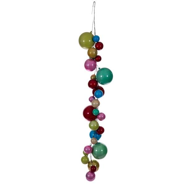 6' Multi-Color Matte/Shiny/Pearl Ball Branch Wire Garland