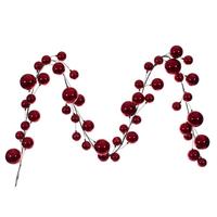 Vickerman 10' Red Shiny Ball Branch Wire Garland