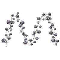 View 10' Silver Shiny Ball Branch Wire Garland