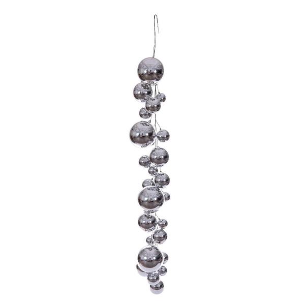 6' Silver Shiny Ball Branch Wire Garland