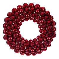 Vickerman 28" Red Pearl Ball Unlit Christmas Ornament Wreath