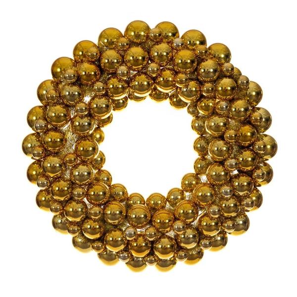 28" Gold Pearl Ball Unlit Christmas Ornament Wreath