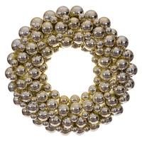 Vickerman 28" Champagne Pearl Ball Unlit Christmas Ornament Wreath