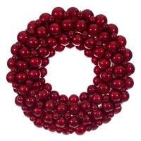 Vickerman 28" Red Pearl Ball Unlit Christmas Ornament Wreath