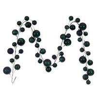 Vickerman 10' Midnight Green Shiny Pearl Ball Branch Ornament Wire Garland
