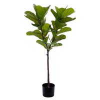 Vickerman 51" Green Fiddle  Real Touch Leaf Potted Artificial Plant