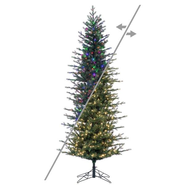 9' x 43" Moutauk Pencil 1150 LED Light Prelit Artificial Christmas Tree