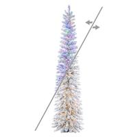 Vickerman 6' x 19" Snowy Flocked Alpine 1100 LED Lights Pre-Lit Artificial Christmas Tree