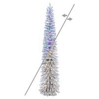 Vickerman 7.5' x 22" Snowy Flocked Alpine 1650 LED Lights Pre-Lit Artificial Christmas Tree