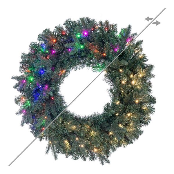 30" Colorado Blue Fir 100 LED Lights 342 Tip Pre-Lit Artificial Christmas Wreath