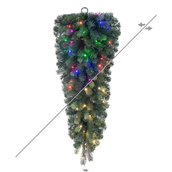 36" Vermont Spruce 50 Light Color Changing Artificial Christmas Teardrop