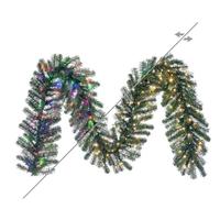 Vickerman 9' x 14" Vermont 240 Tip 150 LED Color Changing Light - Pre-Lit Artificial Christmas Garland