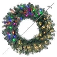 Vickerman 26" Vermont Spruce 100 LED Lights Pre-Lit Artificial Christmas Wreath