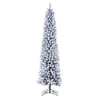 Vickerman 6' x 19" Flocked Crest Pencil Unlit Artificial Christmas Tree