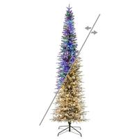 Vickerman 7.5' x 30" Frosted Bixley 800 LED Light Pre-Lit Artificial Christmas Tree