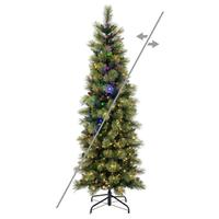 Vickerman 9' x 36" Slim Emerald Mixed 700 LED Light Pre-Lit Artificial Christmas Tree