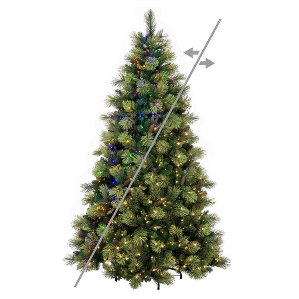 6.5' x 56" Emerald Mixed 500 LED Light Pre-Lit Artificial Christmas