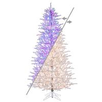 Vickerman 7.5' x 46" Flocked Slim Pistol 1400 LED Light Pre-Lit Artificial Christmas Tree