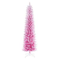Vickerman 9' x 32" Flocked Pink Pencil Fir Unlit Christmas Tree