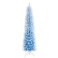 Vickerman 3' x 16" Flocked Baby Blue Unlit Artificial Christmas Tree