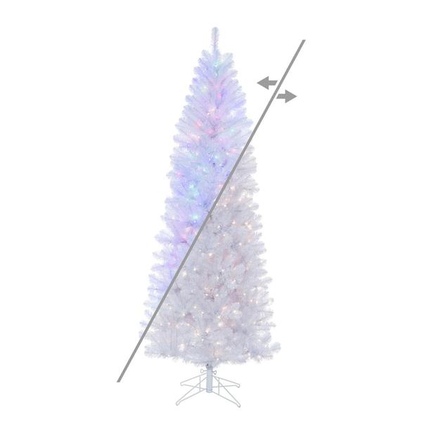 9.5' x 44" White Salem Pencil 550 LED Lights Prelit Christmas Tree