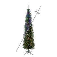 Vickerman 5.5' x 18" Durham Pole Pre-Lit Artificial Christmas Tree with Pine Cones